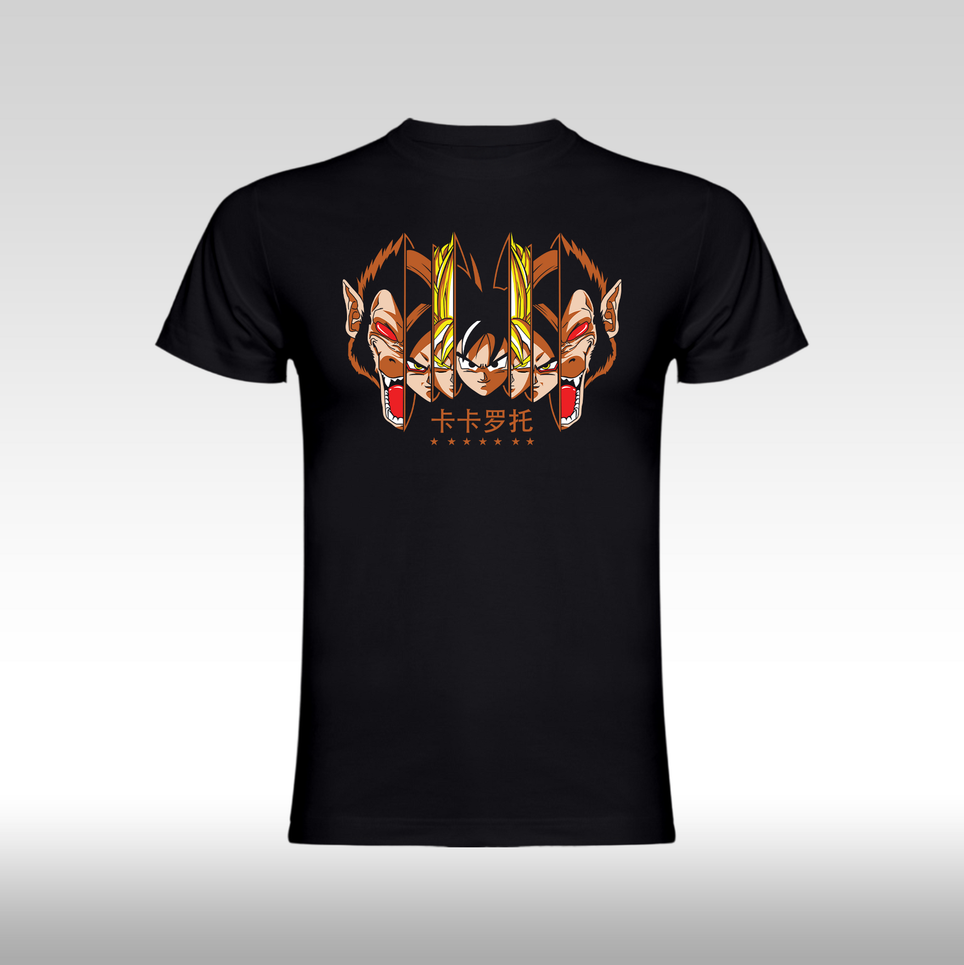 Tricou Negru personalizat bumbac anime "Goku Evolution" streetwear
