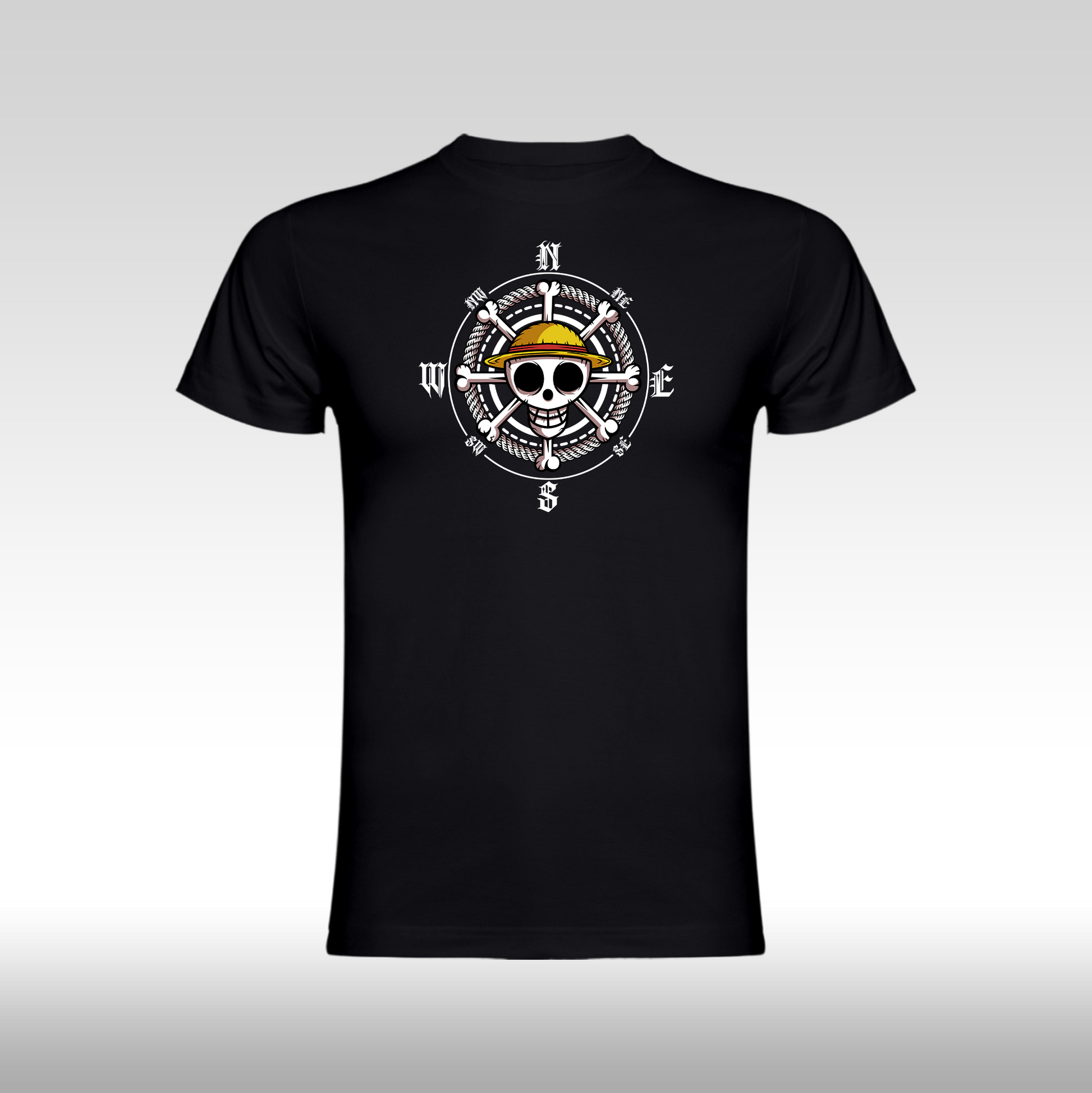 Tricou Negru personalizat bumbac anime "One Piece: Monster Team" streetwear
