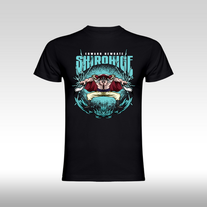 Tricou Negru personalizat bumbac anime "One Piece: Shirohige" streetwear
