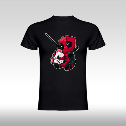 Tricou Negru personalizat bumbac urban "DeadPool Ride" streetwear
