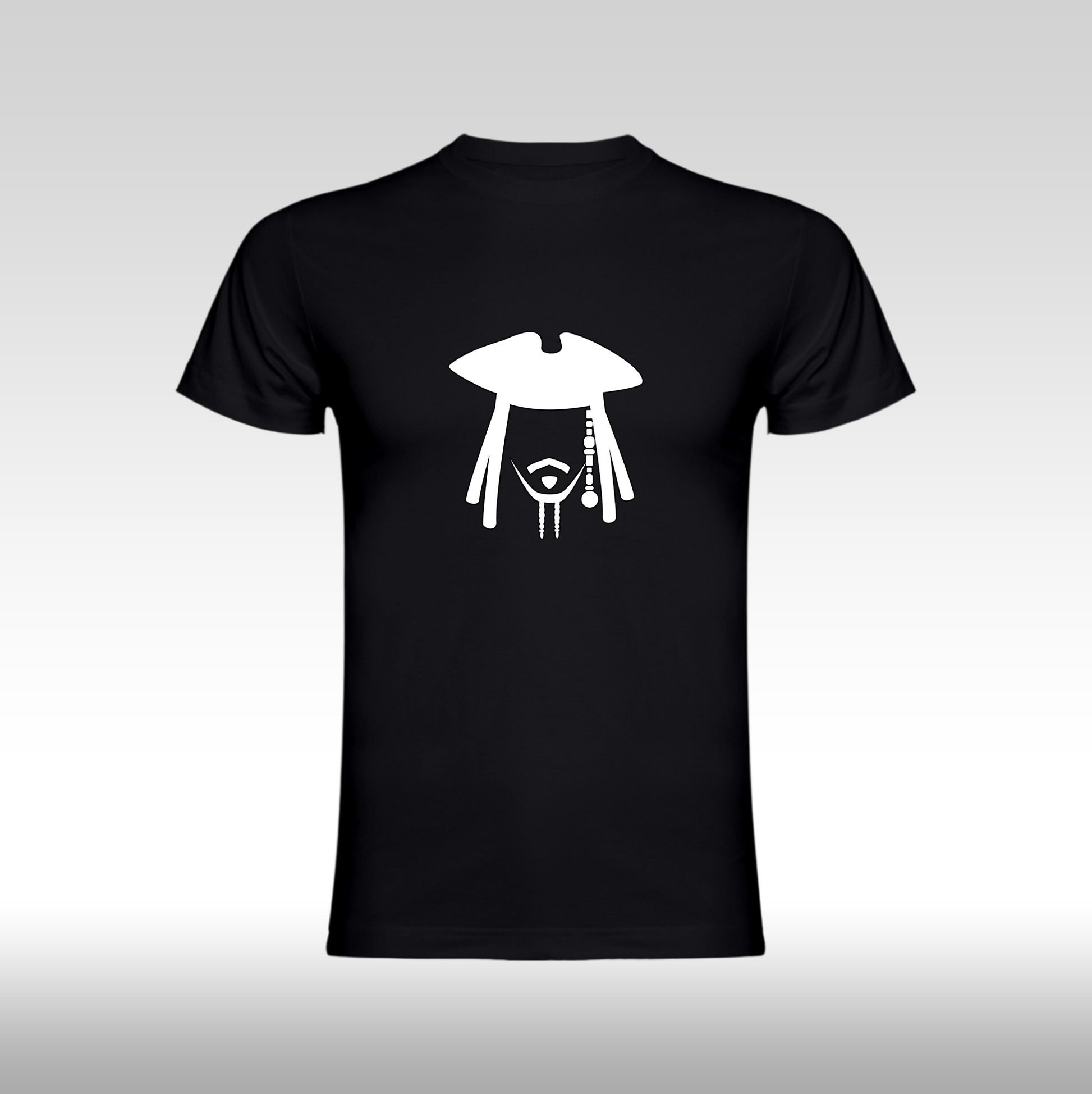 Tricou Negru personalizat bumbac pirat "Pirates of the Caribbean" streetwear
