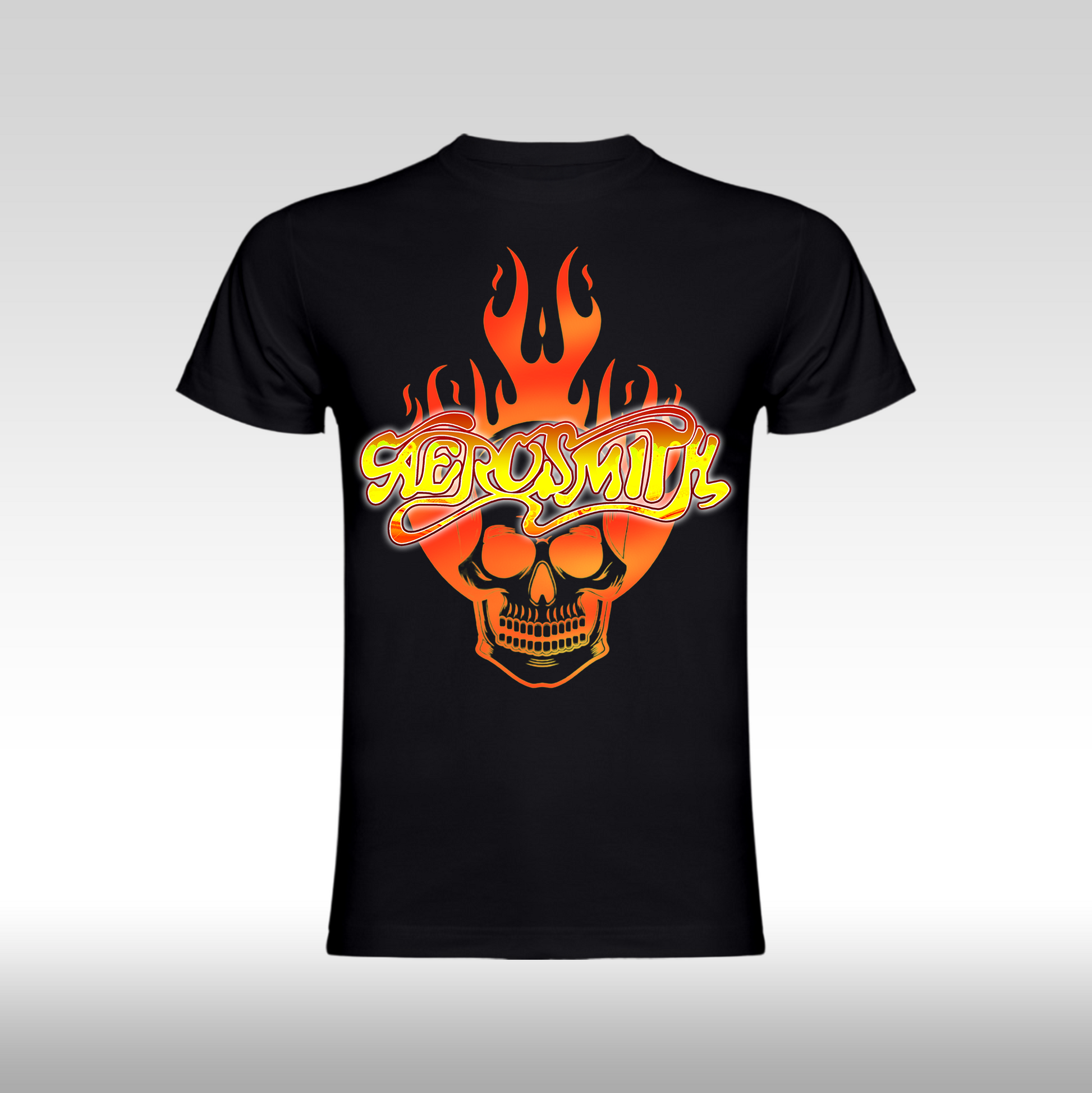 Tricou Negru personalizat bumbac rock "Aerosmith" streetwear
