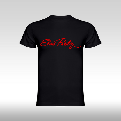 Tricou Negru personalizat bumbac  rock "Elvis Presley" streetwear
