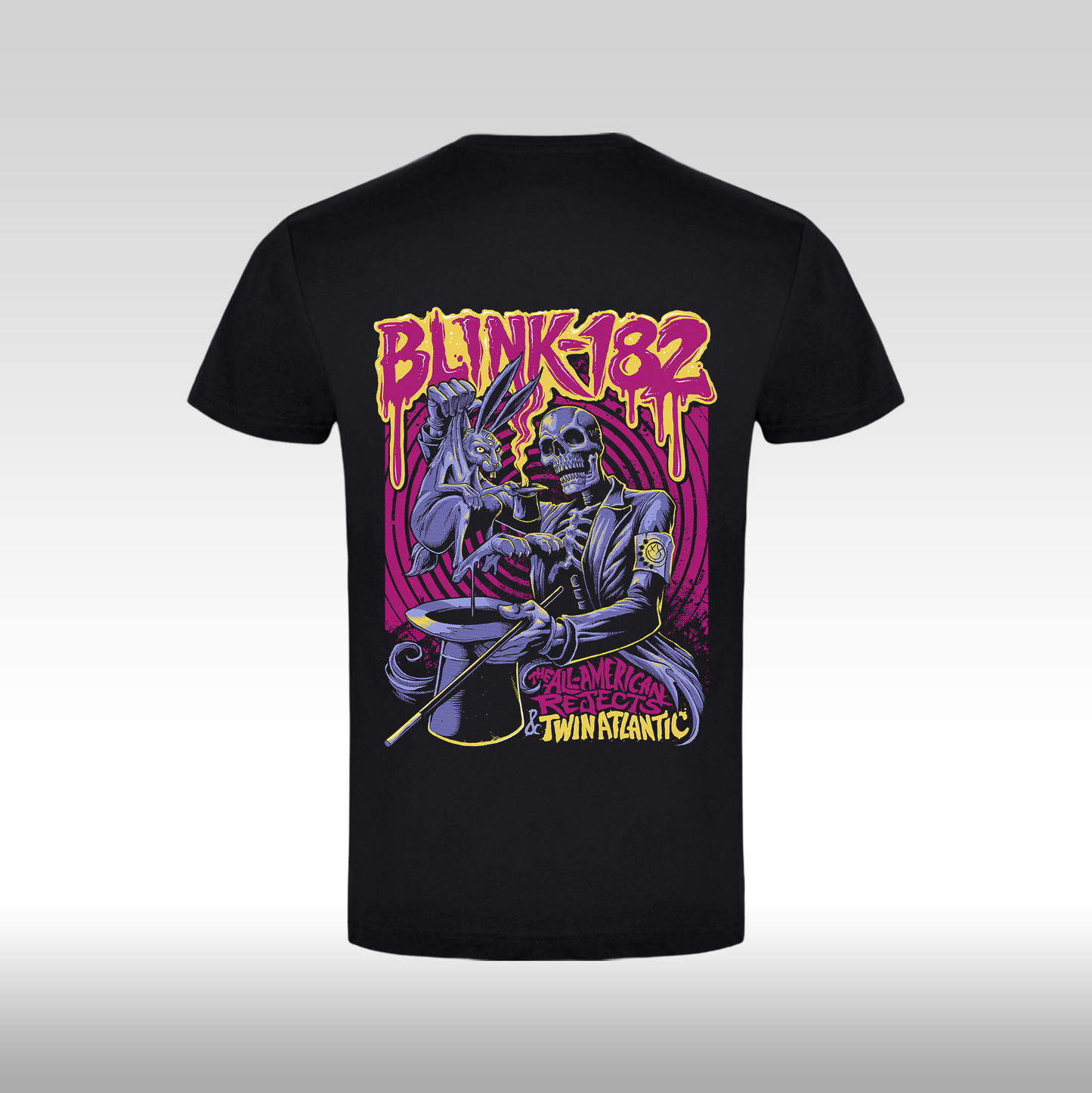 Tricou Negru personalizat bumbac spate urban "Blink 182 The All-American Rejects" streetwear
