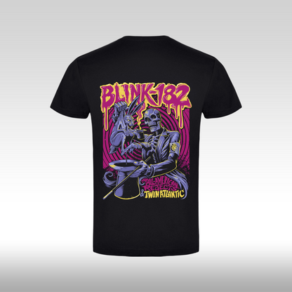 Tricou Negru personalizat bumbac spate urban "Blink 182 The All-American Rejects" streetwear
