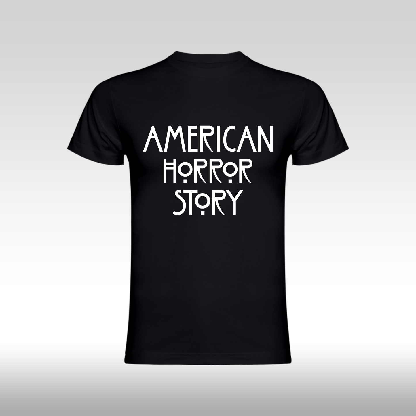Tricou Negru personalizat bumbac urban "American Horror Story" streetwear
