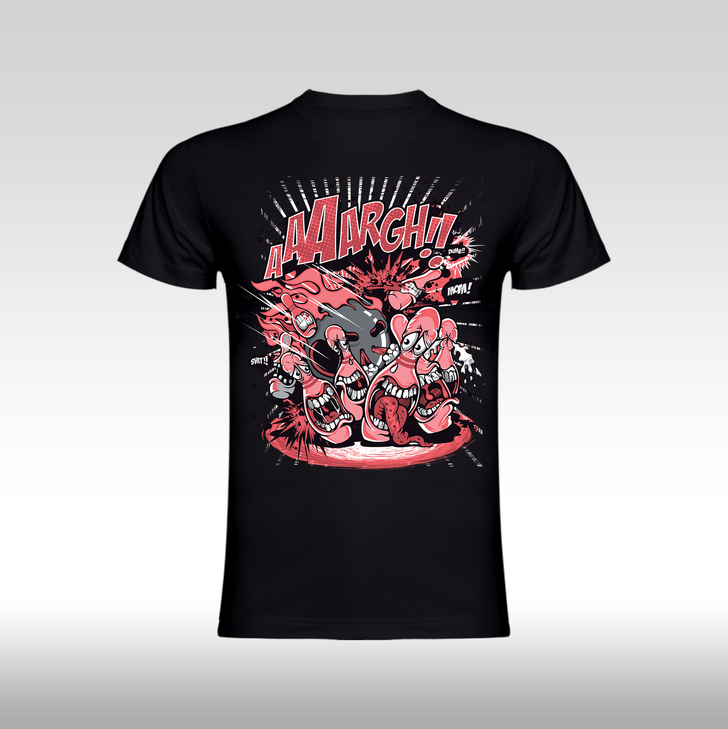 Tricou Negru personalizat bumbac urban "Cartoon Chaos" streetwear
