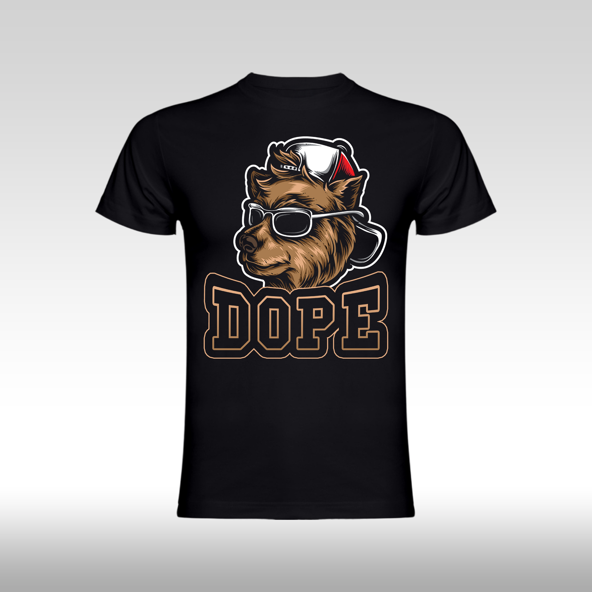 Tricou Negru personalizat bumbac urban "Dope" streetwear
