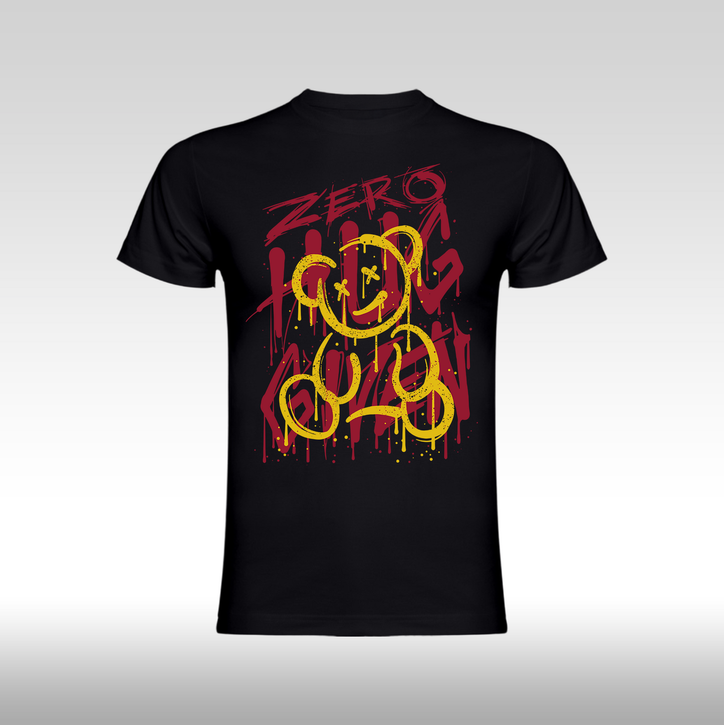 Tricou Negru personalizat bumbac urban "Zero Hug Given" streetwear
