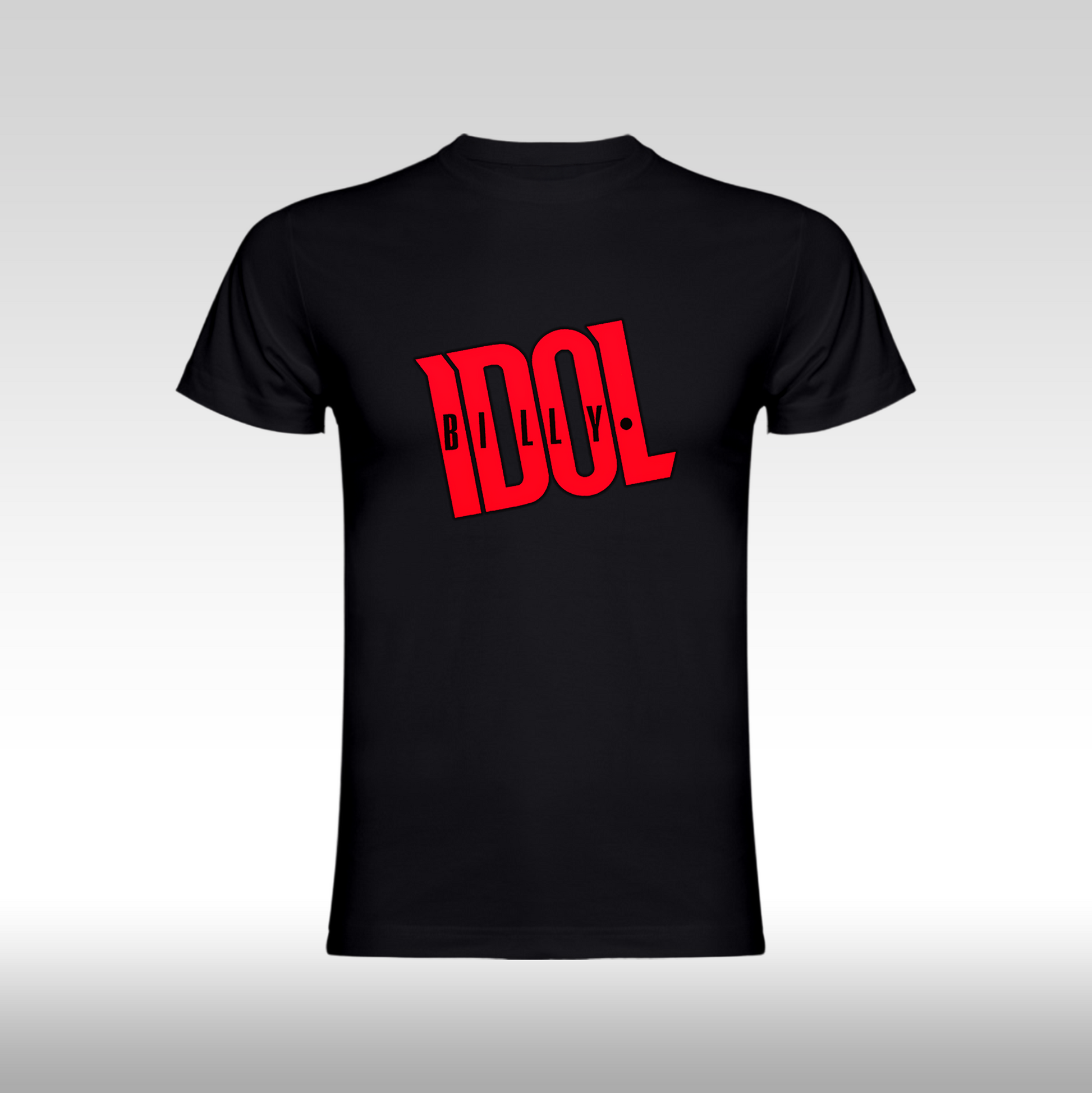 Tricou Negru personalizat bumbac rock "Billy Idol" streetwear
