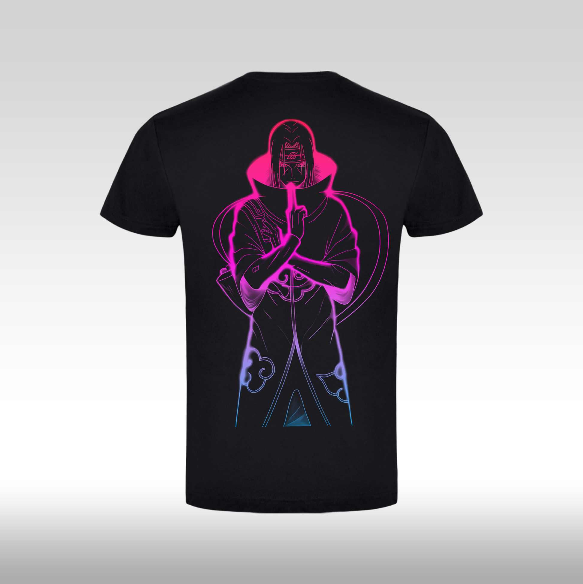 Tricou Negru personalizat bumbac Spate anime "Sasuke Black" streetwear
