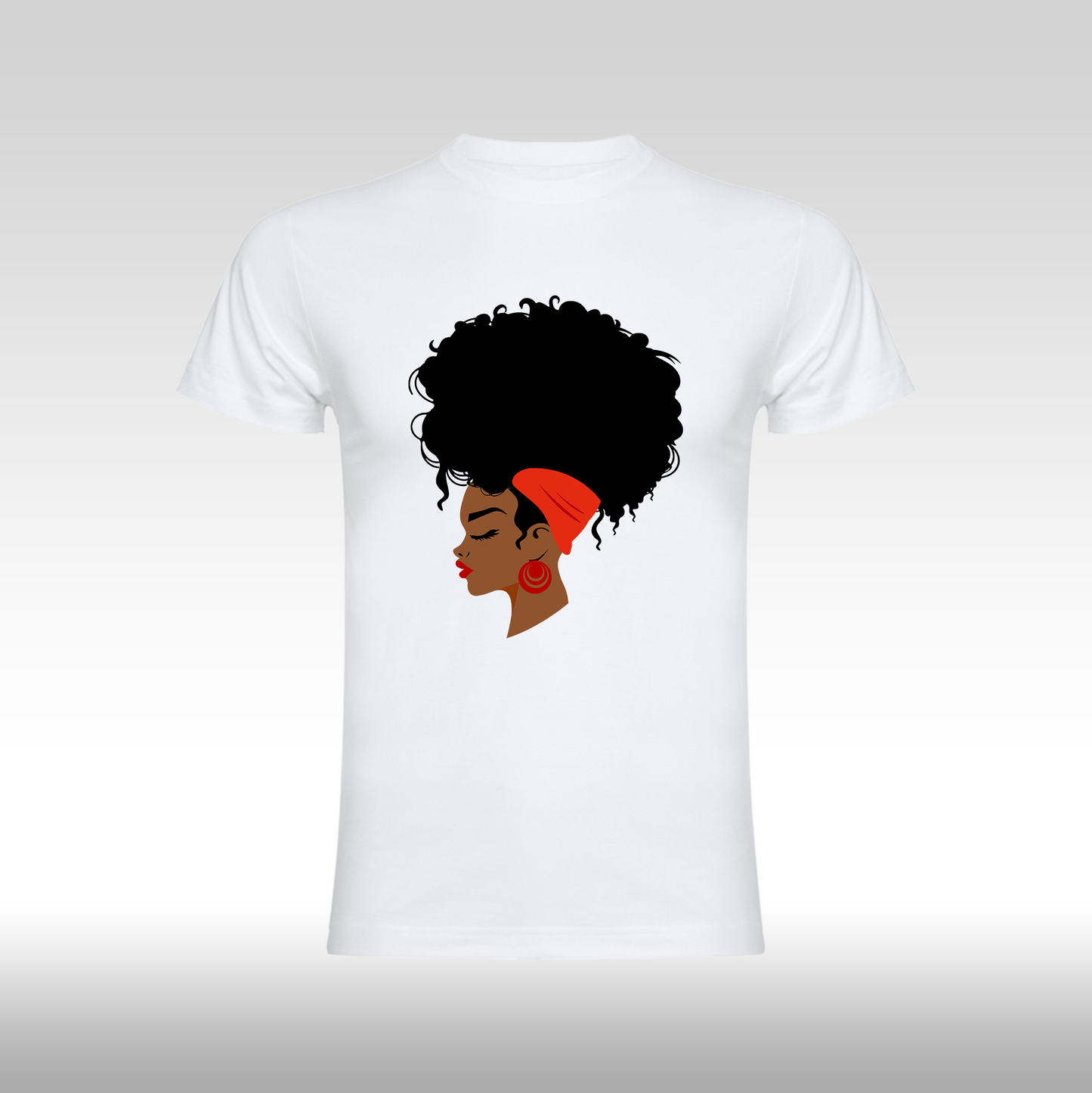 Tricou alb personalizat bumbac Fata Dama africa "Afro Glow" streetwear
