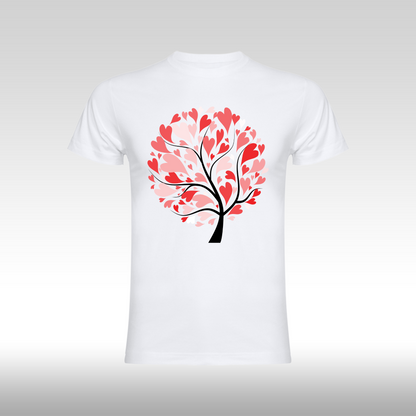 Tricou alb personalizat bumbac Fata Dama anime "Love Tree" streetwear
