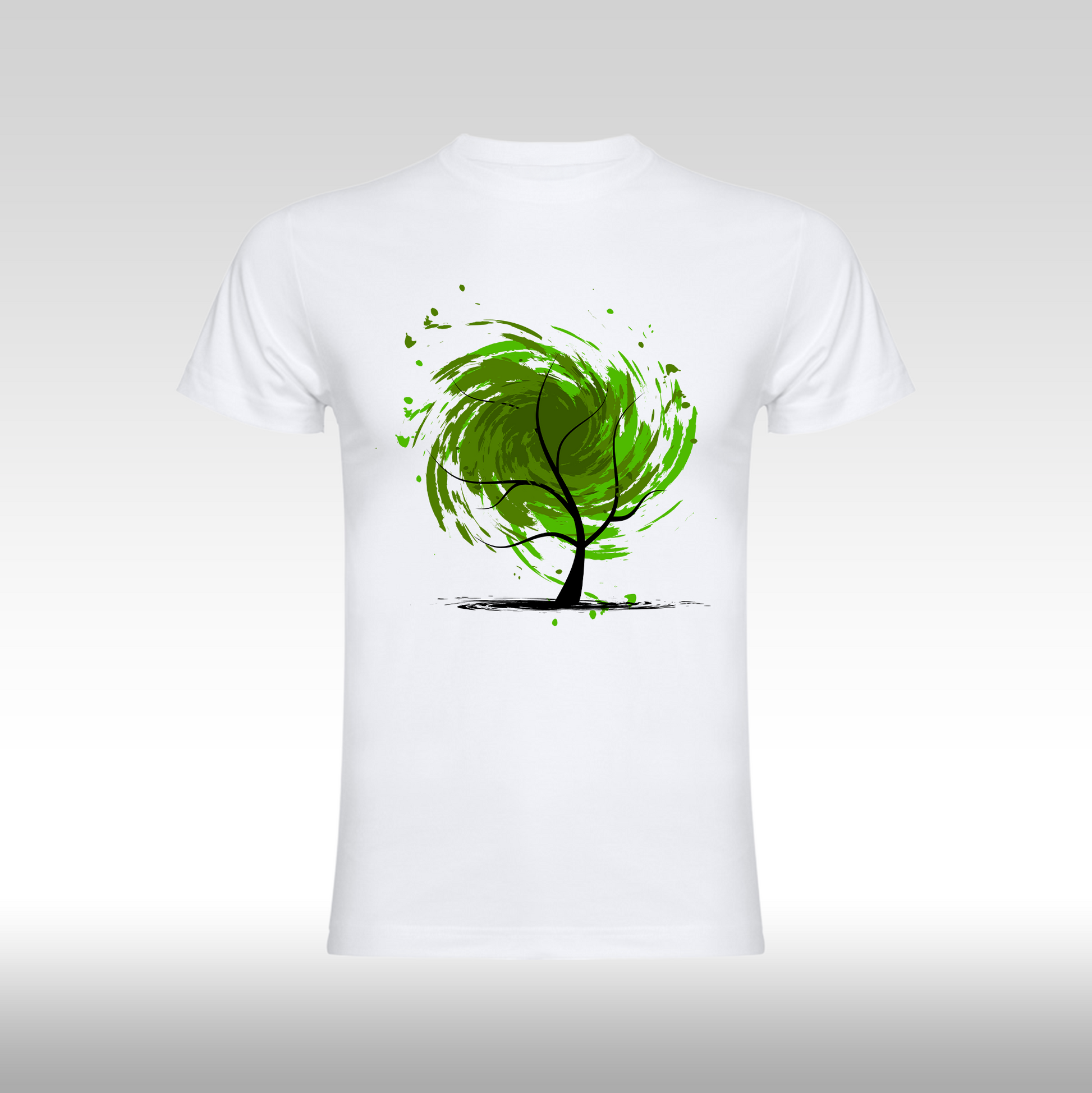 Tricou alb personalizat bumbac Fata Dama anime "Nature's Vortex" streetwear
