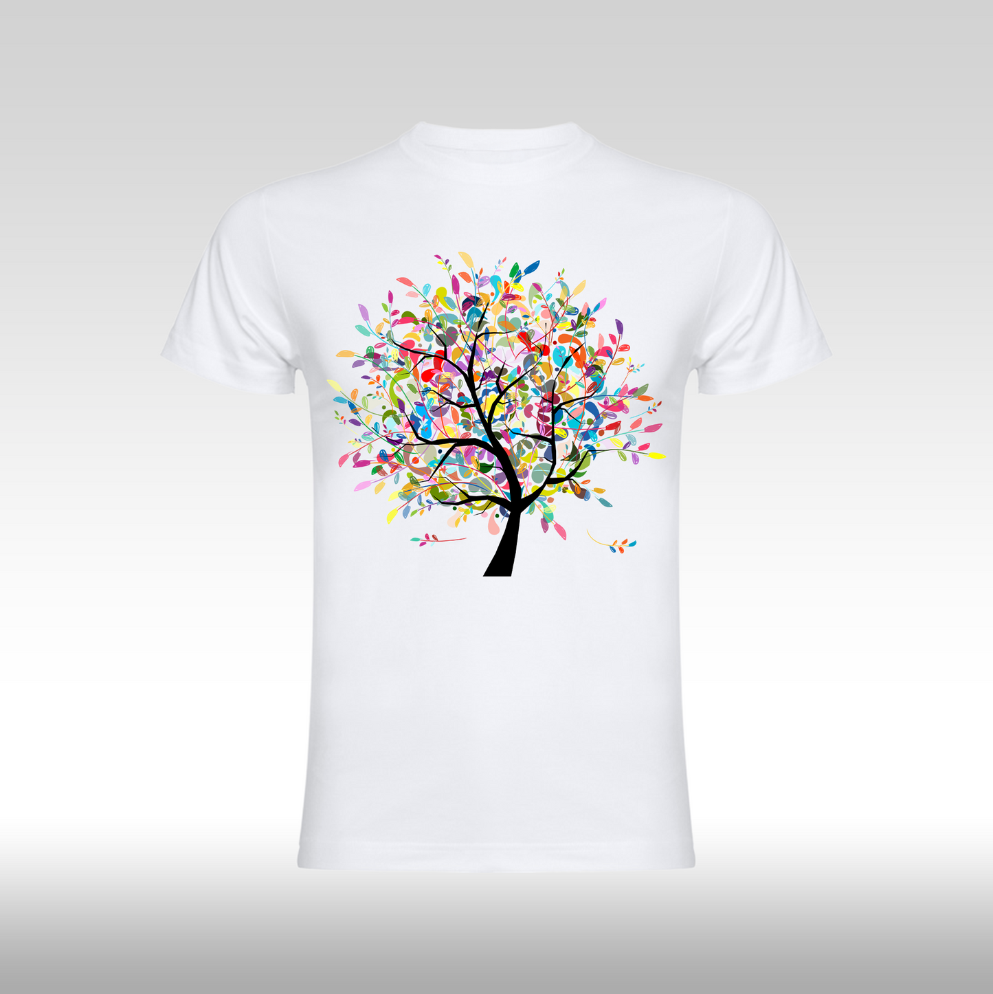 Tricou alb personalizat bumbac Fata Dama anime "Rainbow Leaves" streetwear
