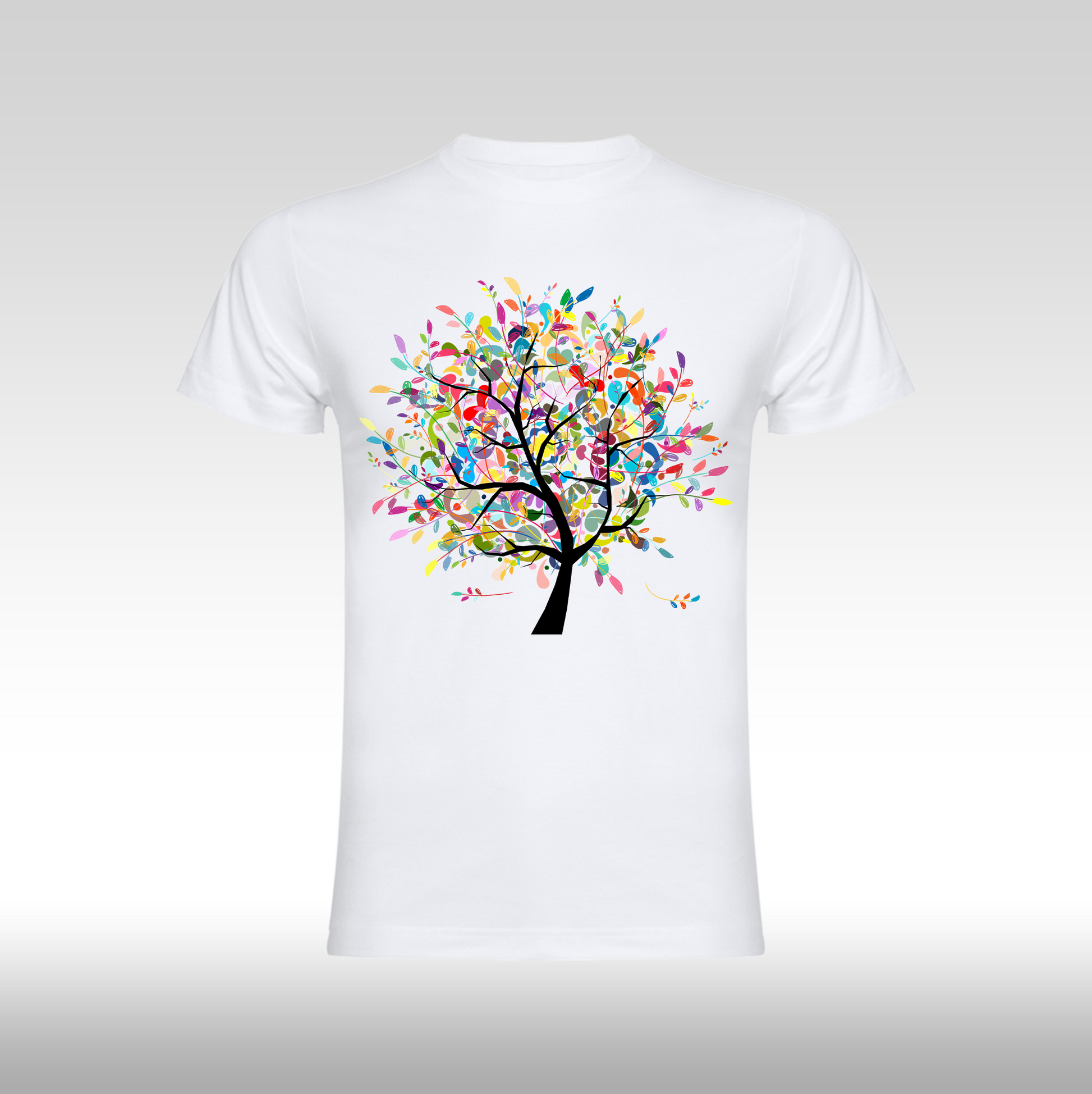 Tricou alb personalizat bumbac Fata Dama anime "Rainbow Leaves" streetwear
