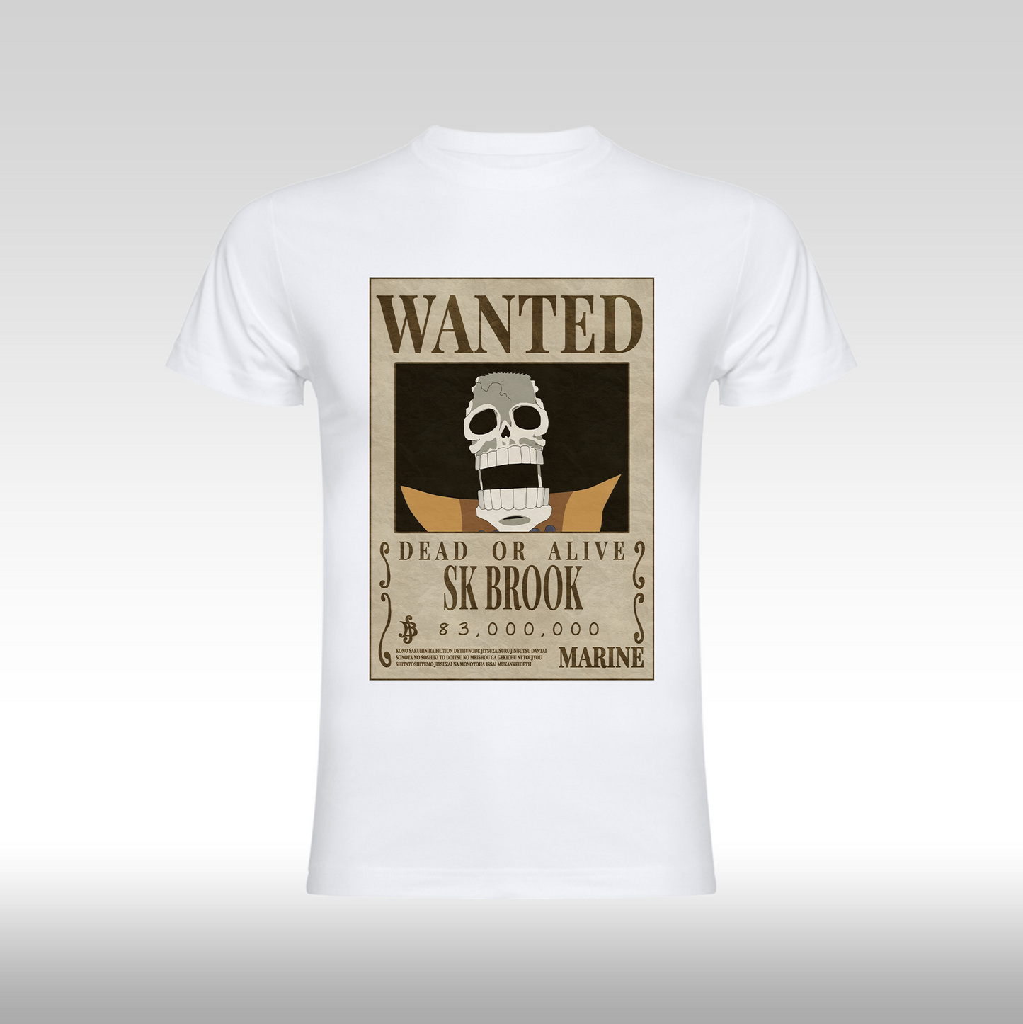 Tricou alb personalizat bumbac Fata anime "WANTED : SK Brook" streetwear
