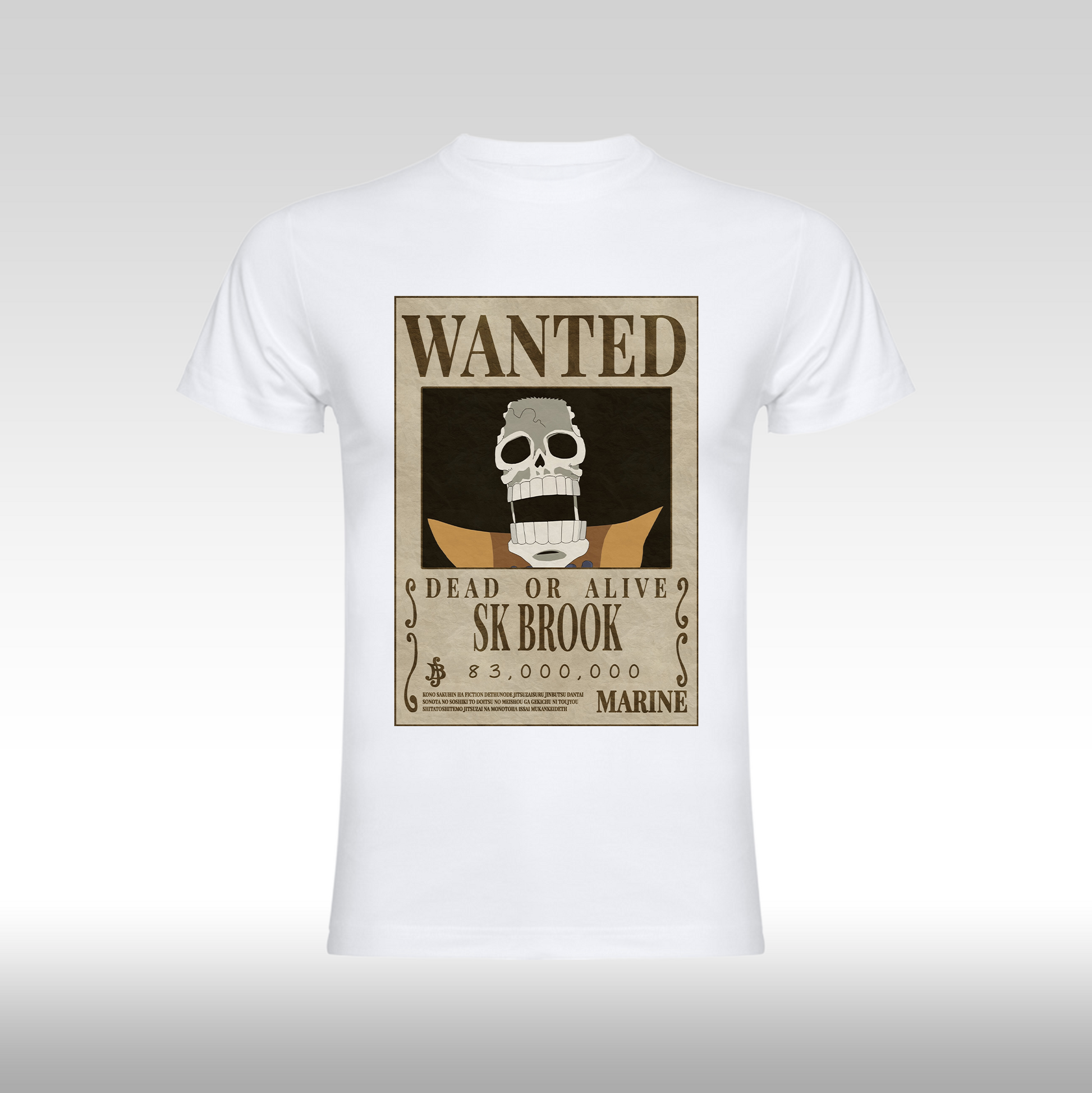 Tricou alb personalizat bumbac Fata anime "WANTED : SK Brook" streetwear
