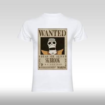 Tricou alb personalizat bumbac Fata anime "WANTED : SK Brook" streetwear
