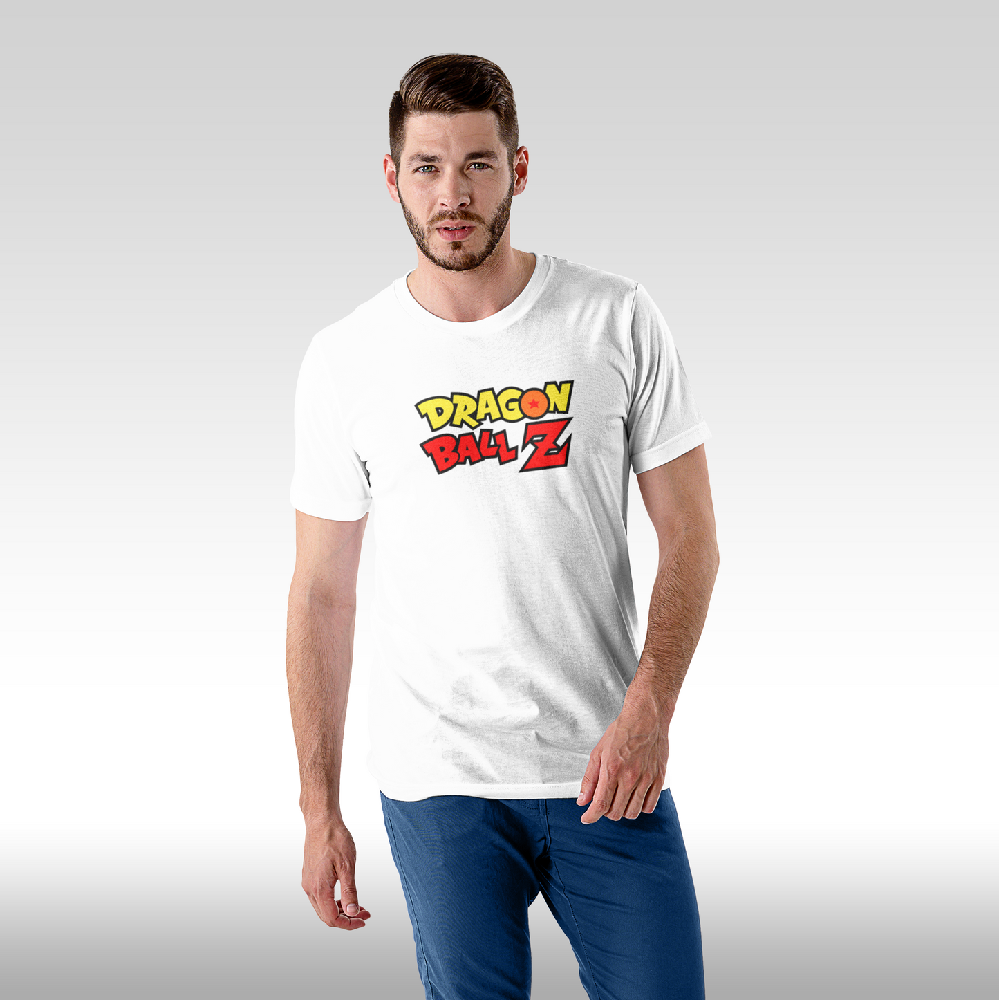 Tricou alb personalizat bumbac Fata barbat anime "Majin Buu" streetwear
