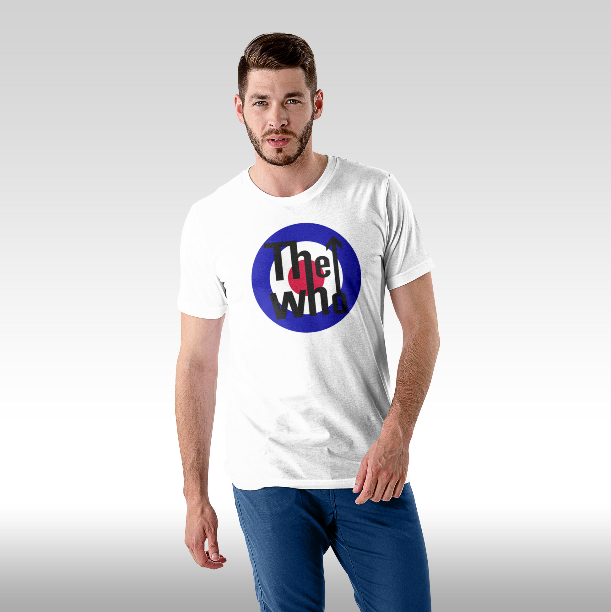 Tricou alb personalizat bumbac Fata barbat rock "The Who" streetwear
