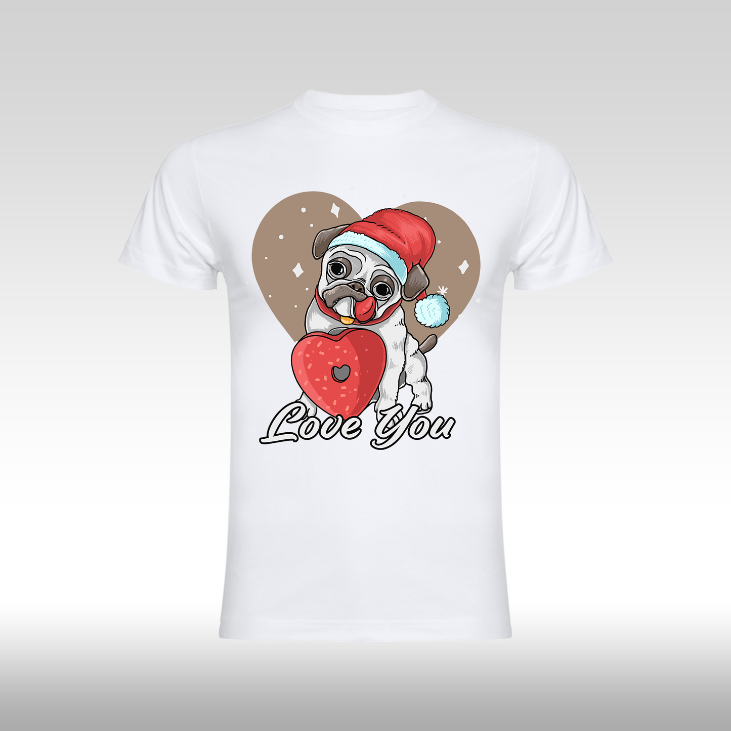 Tricou alb personalizat bumbac Fata Dama catel "Love You" streetwear
