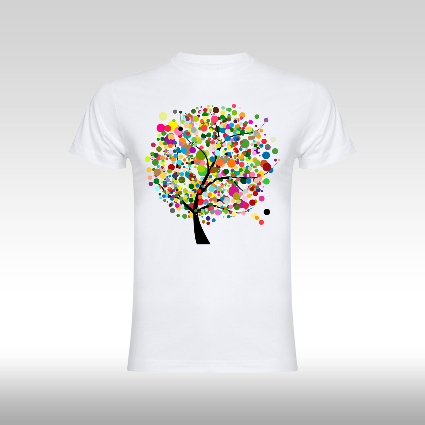 Tricou alb personalizat bumbac Fata Dama copac "Dot Tree" streetwear
