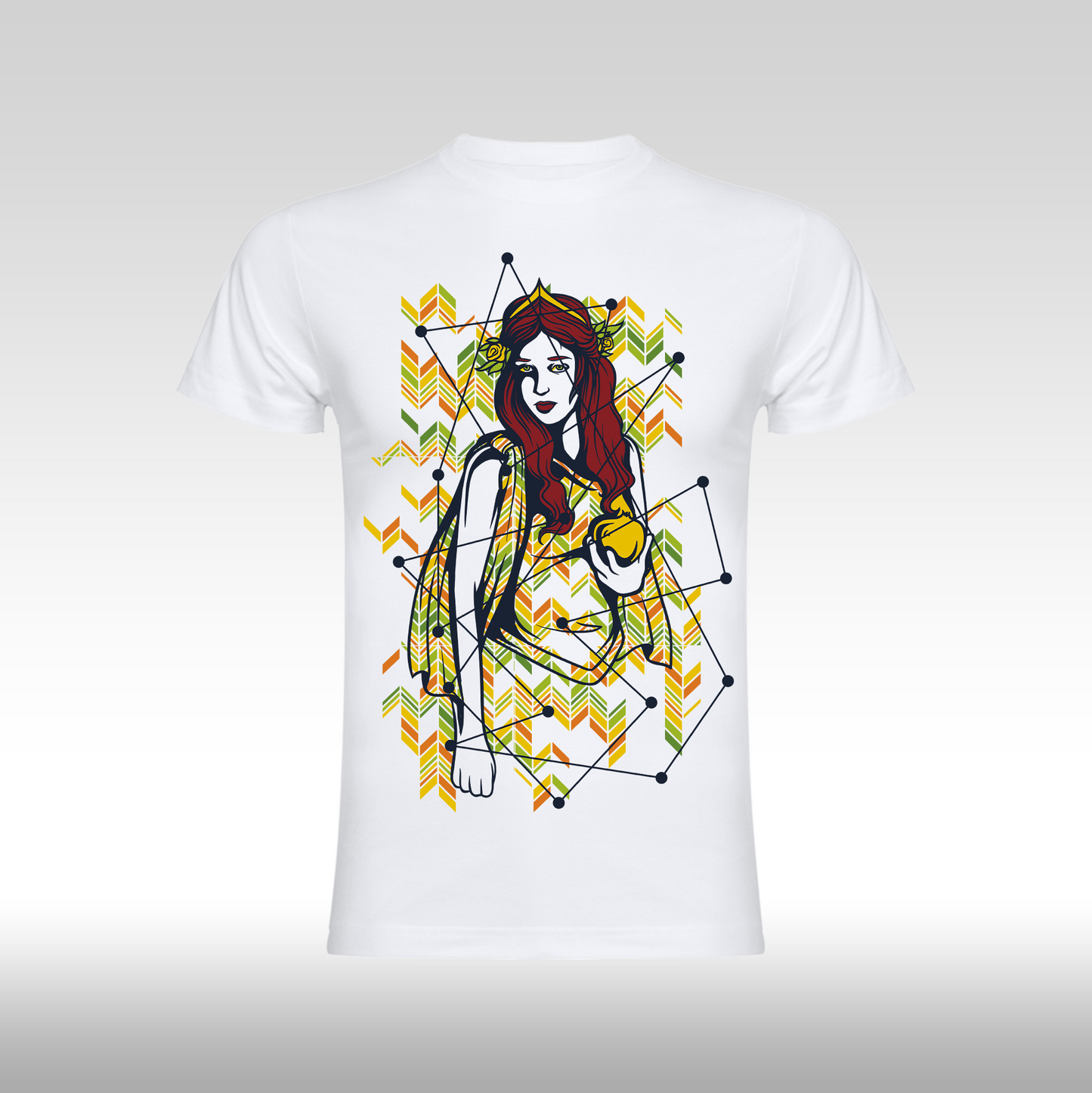 Tricou alb personalizat bumbac Fata Dama eva "Red Oracle" streetwear
