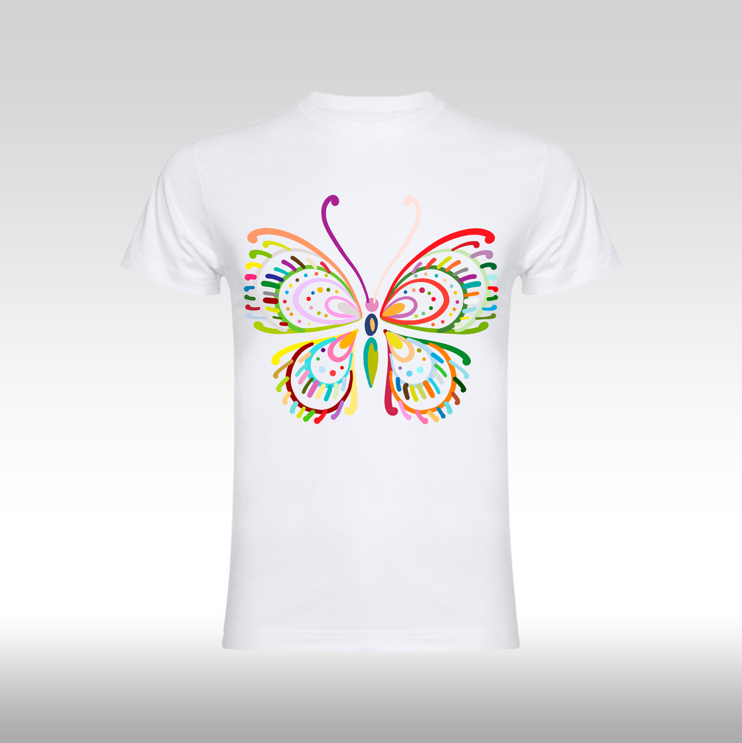 Tricou alb personalizat bumbac Fata Dama fluture "Spectrum Butterfly" streetwear
