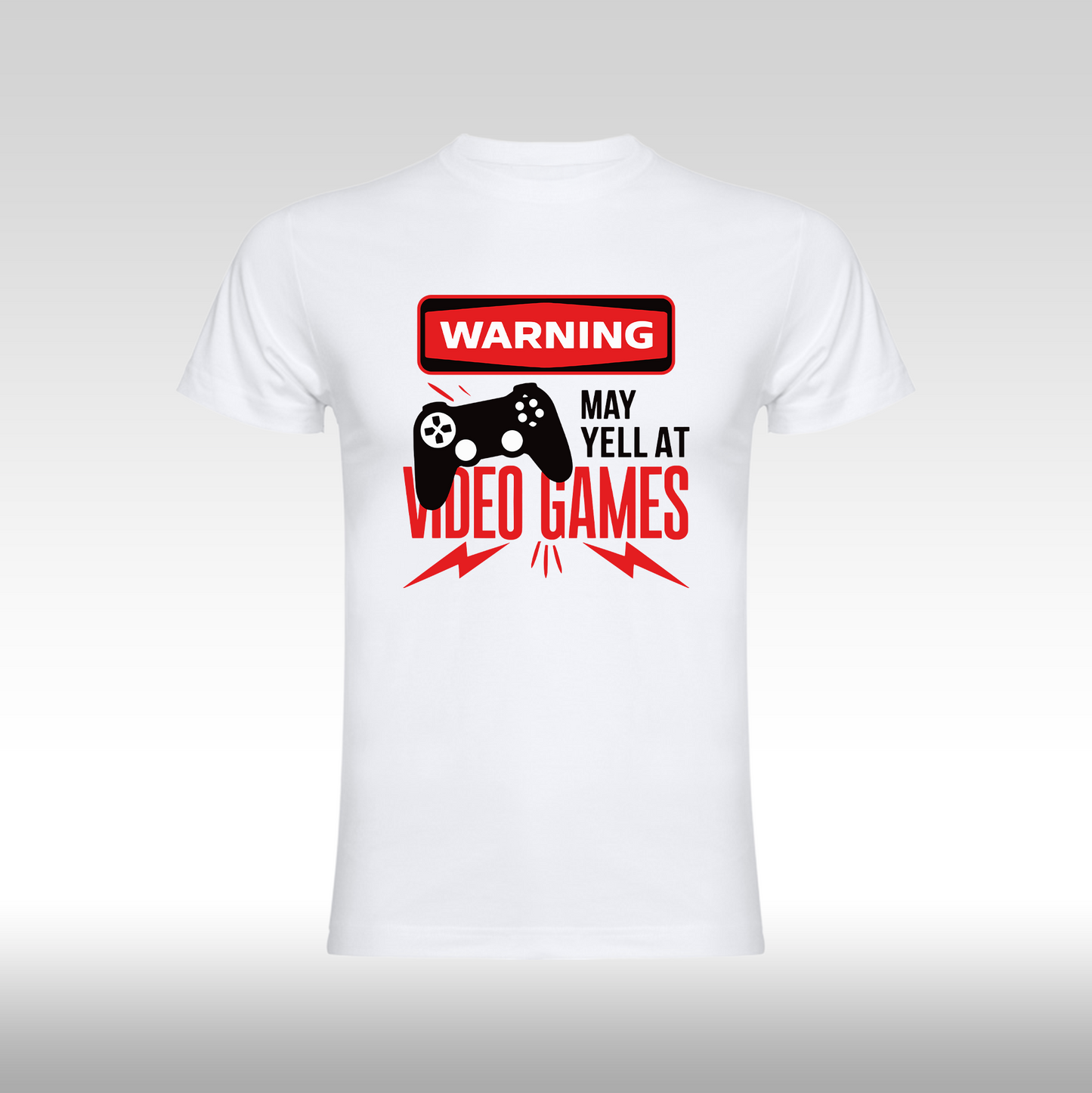 Tricou alb personalizat bumbac Fata gaming "Yell at Video Games" streetwear
