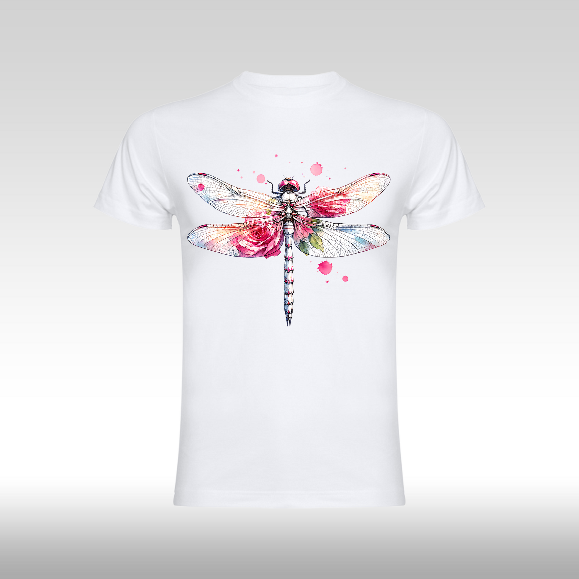 Tricou alb personalizat bumbac Fata libelula "dragonfly" streetwear
