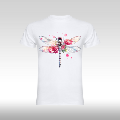 Tricou alb personalizat bumbac Fata libelula "dragonfly" streetwear
