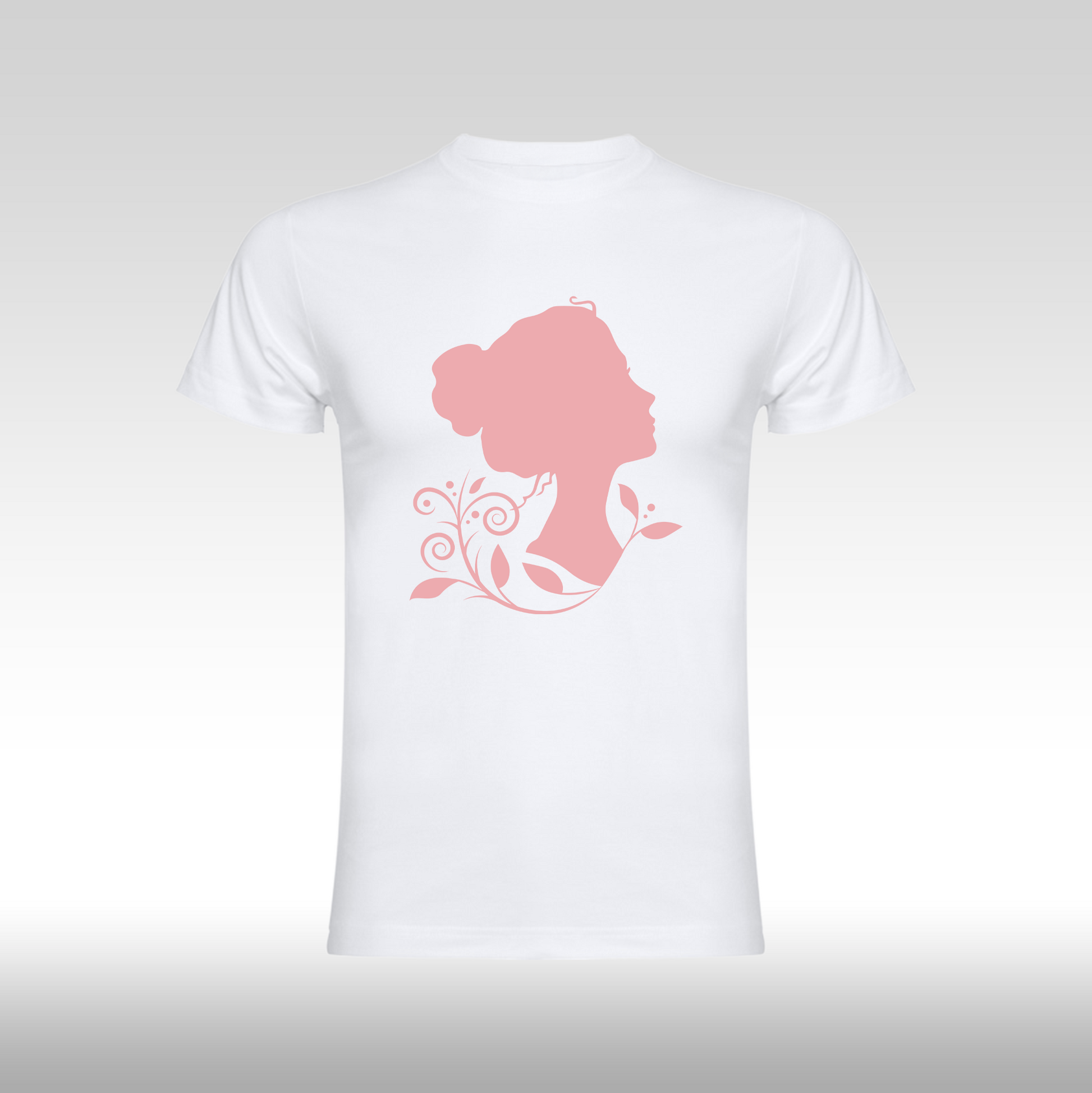 Tricou alb personalizat bumbac Fata Dama portret "Inner Bloom" streetwear
