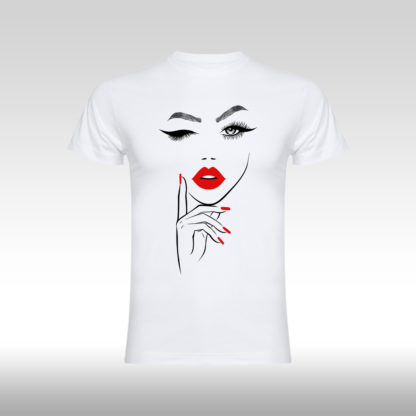 Tricou alb personalizat bumbac Fata Dama portret "Scarlet Signature" streetwear

