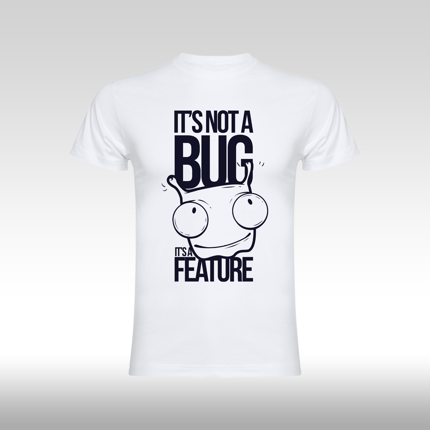 Tricou alb personalizat bumbac amuzant "It's Not a Bug It's a Feature" streetwear
