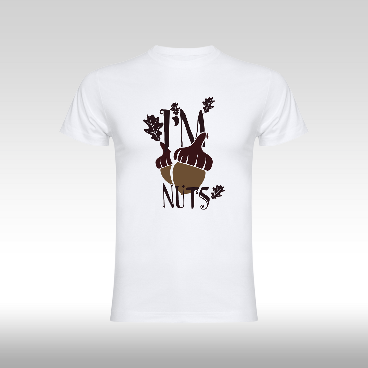 Tricou alb personalizat bumbac amuzant "I'm Nuts" streetwear
