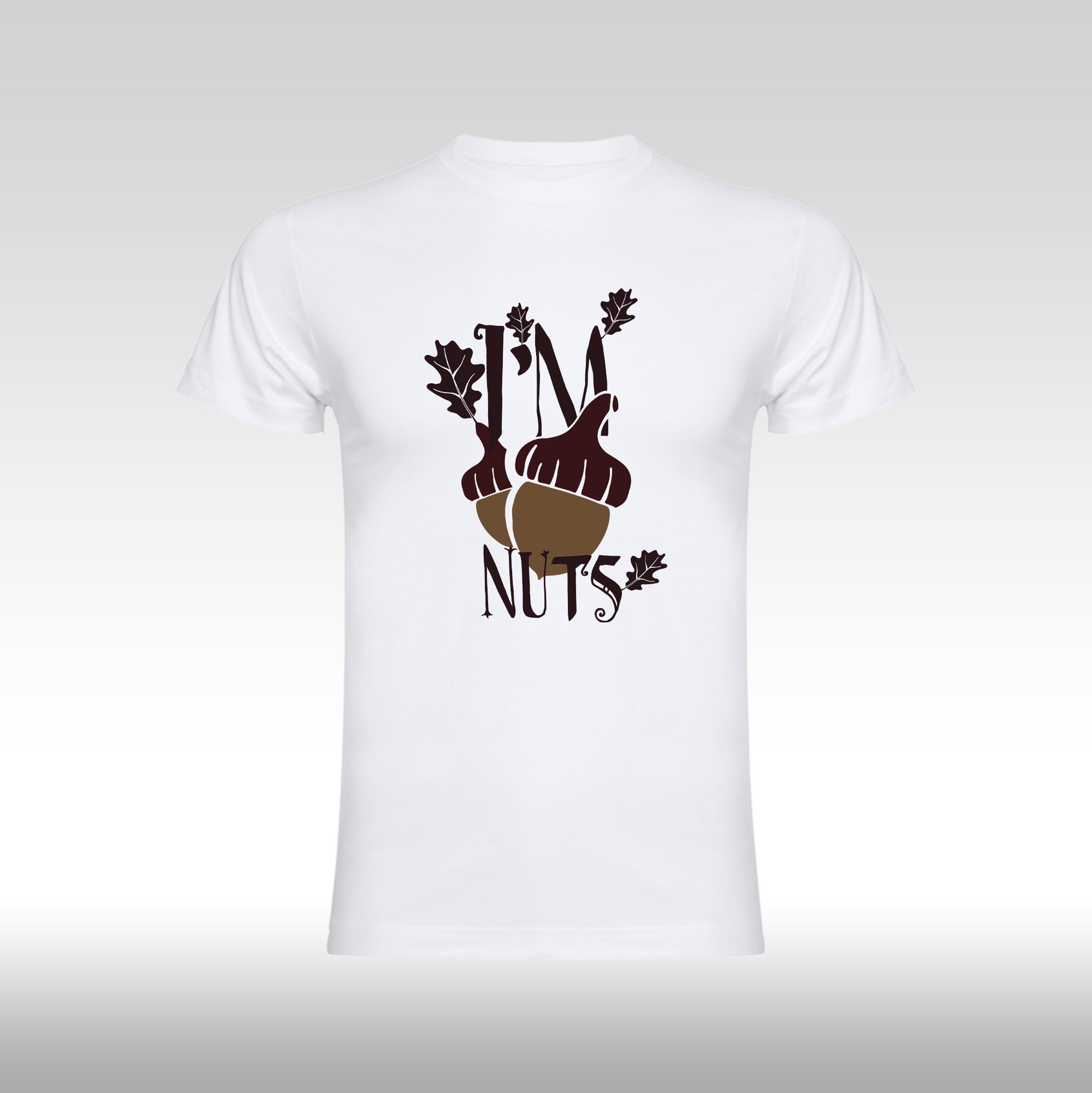 Tricou alb personalizat bumbac amuzant "I'm Nuts" streetwear

