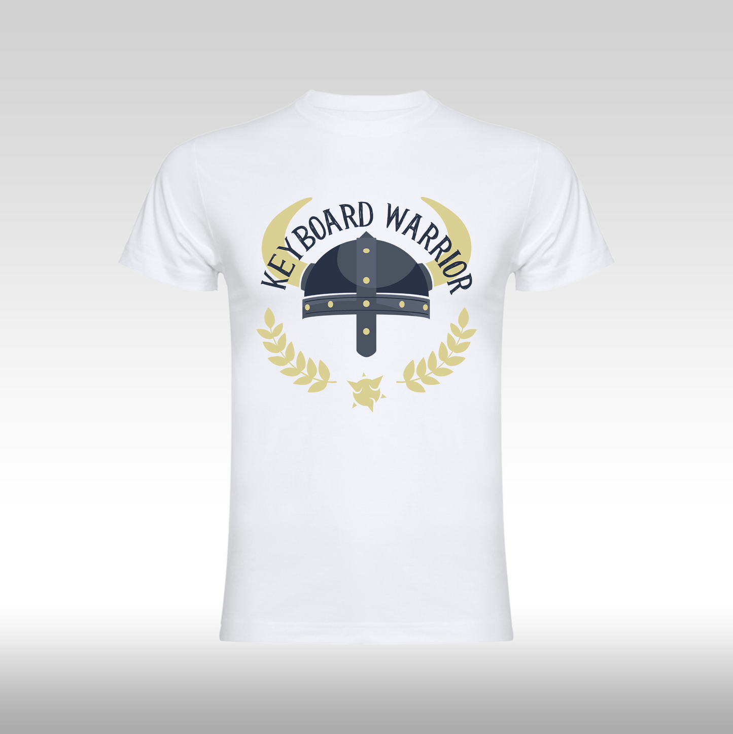 Tricou alb personalizat bumbac amuzant "Keyboard Warrior" streetwear
