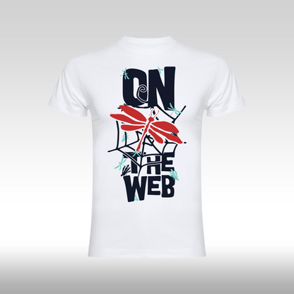 Tricou alb personalizat bumbac amuzant "On the Web" streetwear
