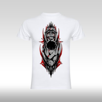 Tricou alb personalizat bumbac anime "Solo Leveling Black" streetwear
