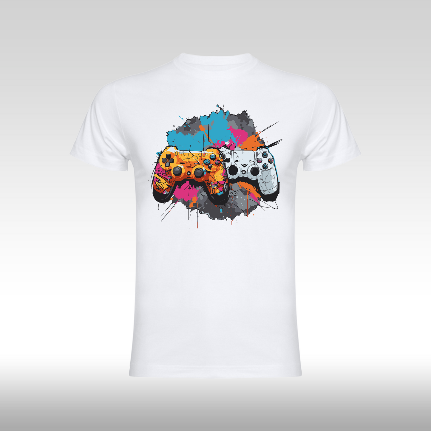 Tricou alb personalizat bumbac Fata gaming "Console Gaming" streetwear
