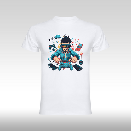 Tricou alb personalizat bumbac Fata gaming "G-ART" streetwear
