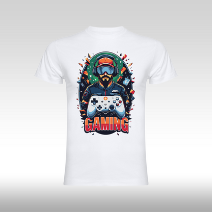 Tricou alb personalizat bumbac Fata gaming "Gaming Pro" streetwear
