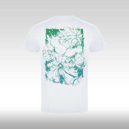 Tricou alb personalizat bumbac Spate anime "Broly" streetwear