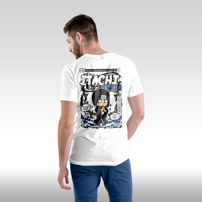 Tricou alb personalizat bumbac Spate barbat anime "Itachi Funko" streetwear