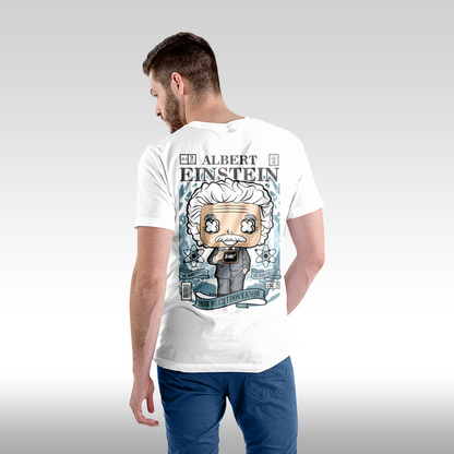 Tricou alb personalizat bumbac Spate Barbat urban "Albert Einstein" streetwear
