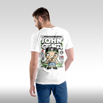 Tricou alb personalizat bumbac Spate Barbat wrestling "John Cena Funko" streetwear
