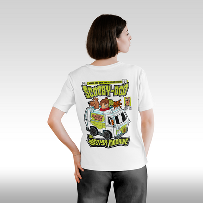 Tricou alb personalizat bumbac Spate Dama desene "Scooby-Doo The Mystery Machine Funko" streetwear
