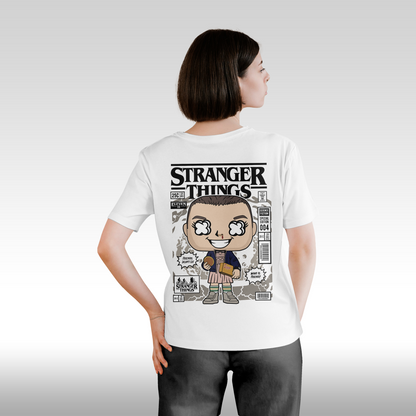 Tricou alb personalizat bumbac Spate Dama urban "Stranger Things" streetwear