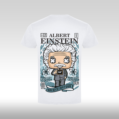 Tricou alb personalizat bumbac Spate urban "Albert Einstein" streetwear
